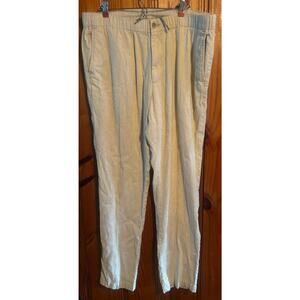Tommy Bahama men’s linen blend khaki adjustable waist pants size XL tall
